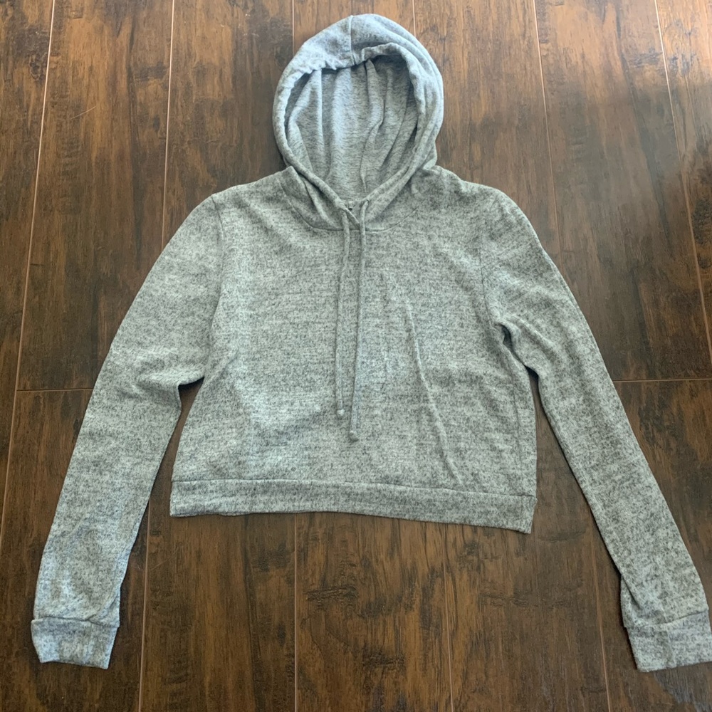 Charlotte Russe gray cropped hoodie